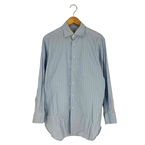 エルメネジルドゼニア Ermenegildo Zegna regular fit マチ付き コットン ストライプシャツ メンズ  40 15 1/2
